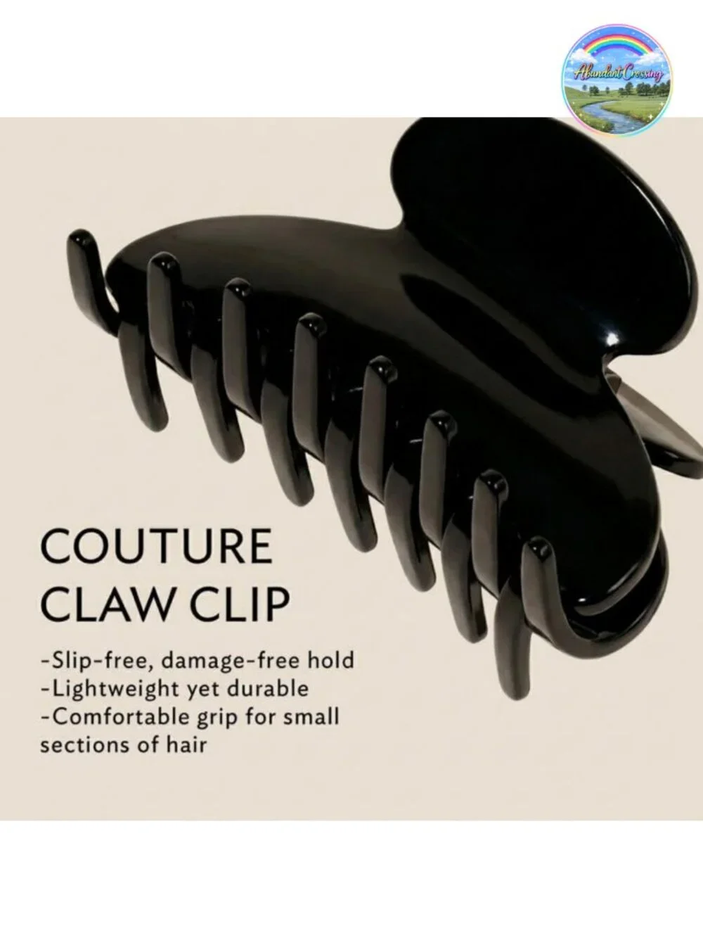 Handmade French Cellulose Acetate Claw Clip, Slip-Free Hold for All Hair Types